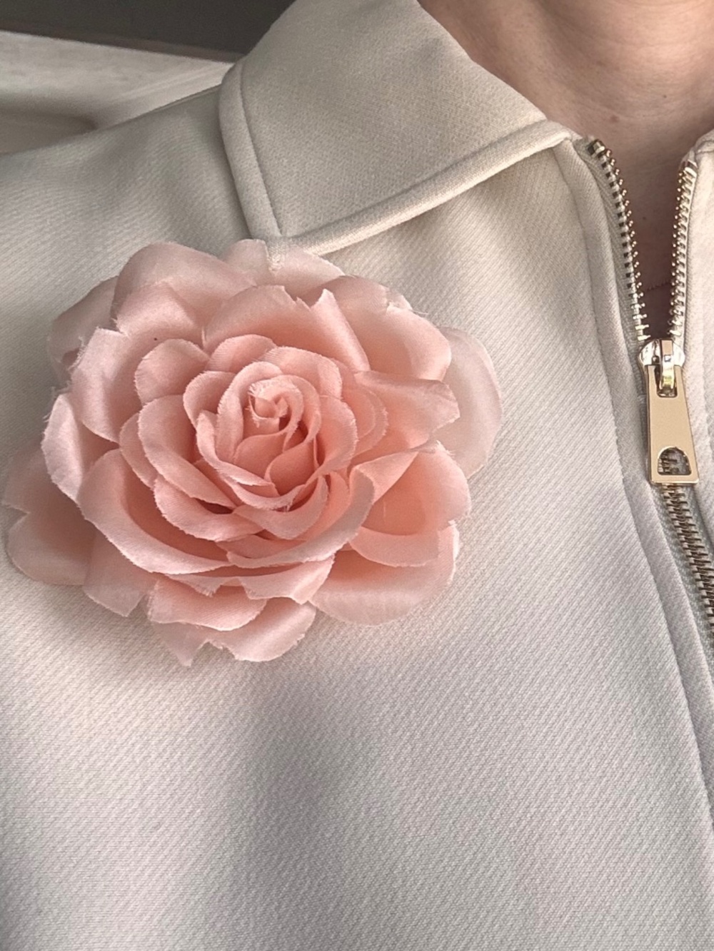 M&S Schmalberg Blush Silk Rose Brooch Pin | Couture Floral Corsage